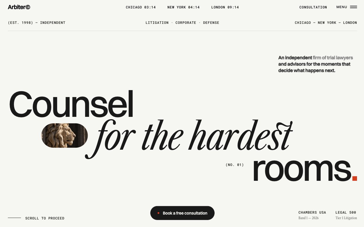 Editorial firm website design concept