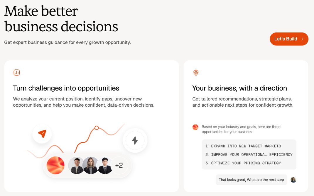 Business advisory website design concept