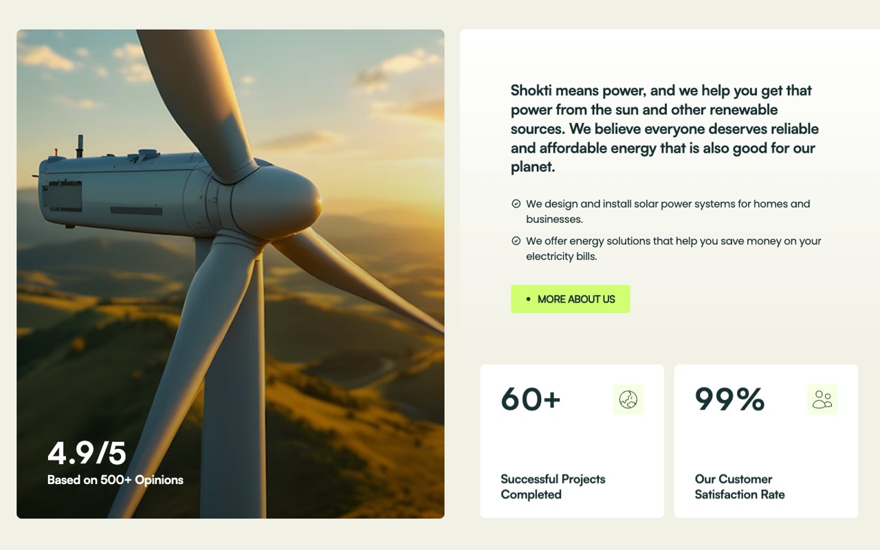 Renewable energy website design concept