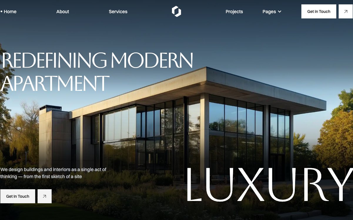 Architecture website design concept